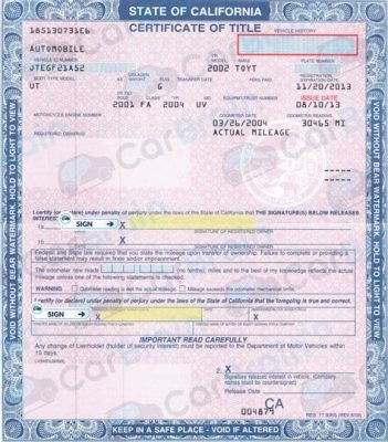 how much is it to transfer a car title in california